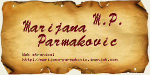 Marijana Parmaković vizit kartica